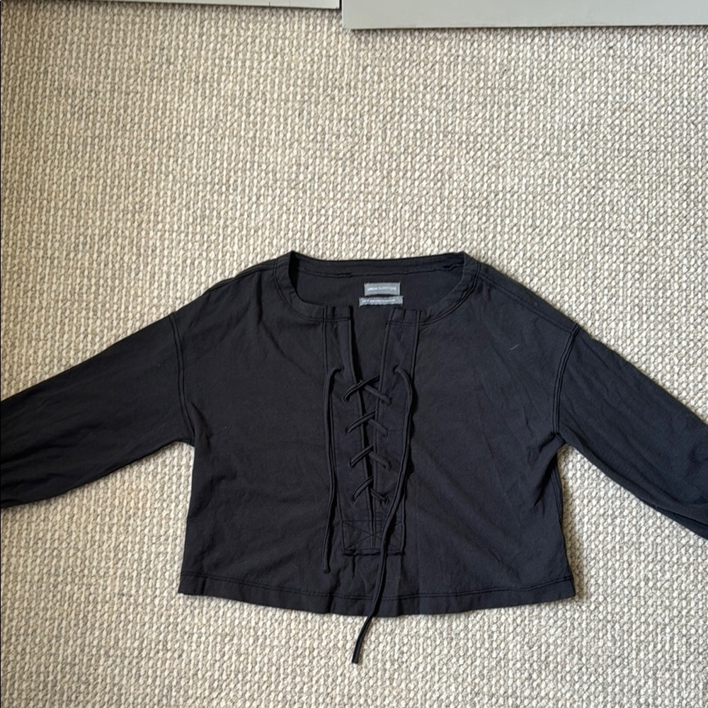 Urban Outfitters Dark Gray Lace-Up long sleeve